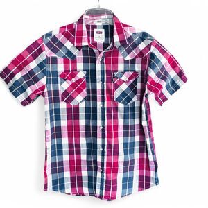 Levi Strauss & Co. Men's Pearl Snap Shirt Short Sleeve Multicolor Plaid Size M